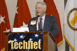 Lt. Gen. John Dubia, USA (Ret.), executive vice president for AFCEA International, makes his opening remarks at the Warfighter TechNet Conference in January.